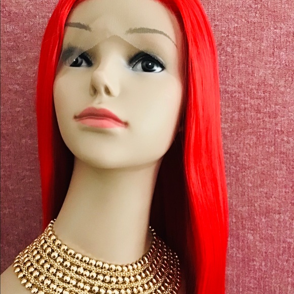 Long Synthetic Lace Front Wig Burgundy Straight Heat Resistant Wigs for Women - Picture 2 of 6